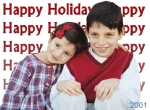 Started with a photo supplied by the family,<br />scanned it, and created 2 different holiday cards.